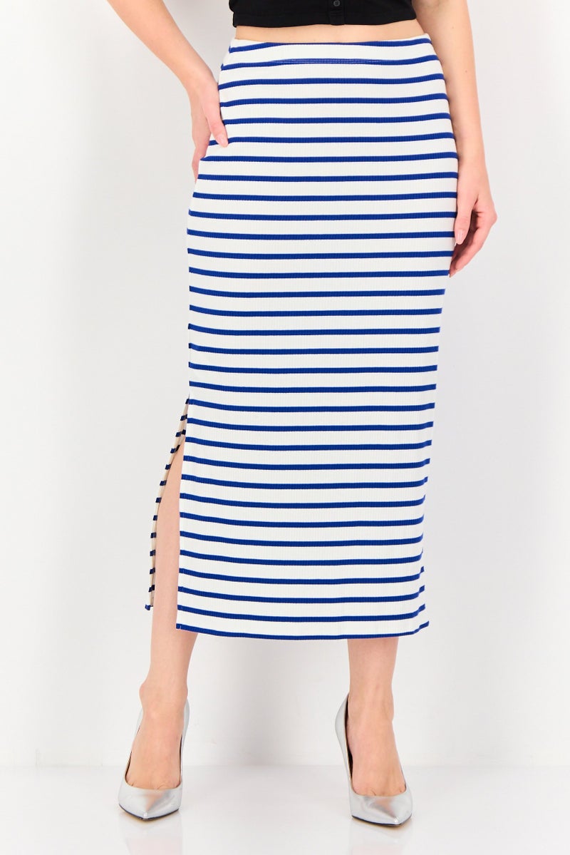 promod Women Stripe Midi Skirts, Multicolor - Image 1