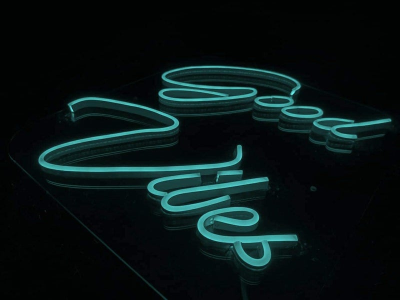 Good Vibes LED Neon Sign 12x12 inches with Adaptor Ice Blue  - Image 3