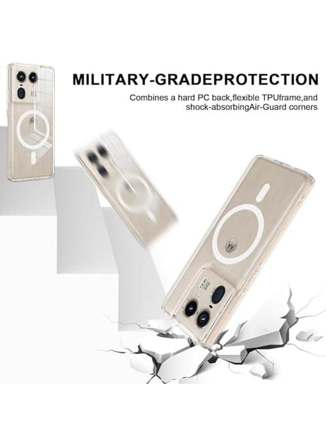 erorex For Motorola Edge 50 Ultra Case Compatible With Mag Safe Wireless Charging Magnetic Pc Transparent Anti Yellowing Crystal Clear Hard Back Protective Cover For Motorola Edge 50 Ultra - Image 5