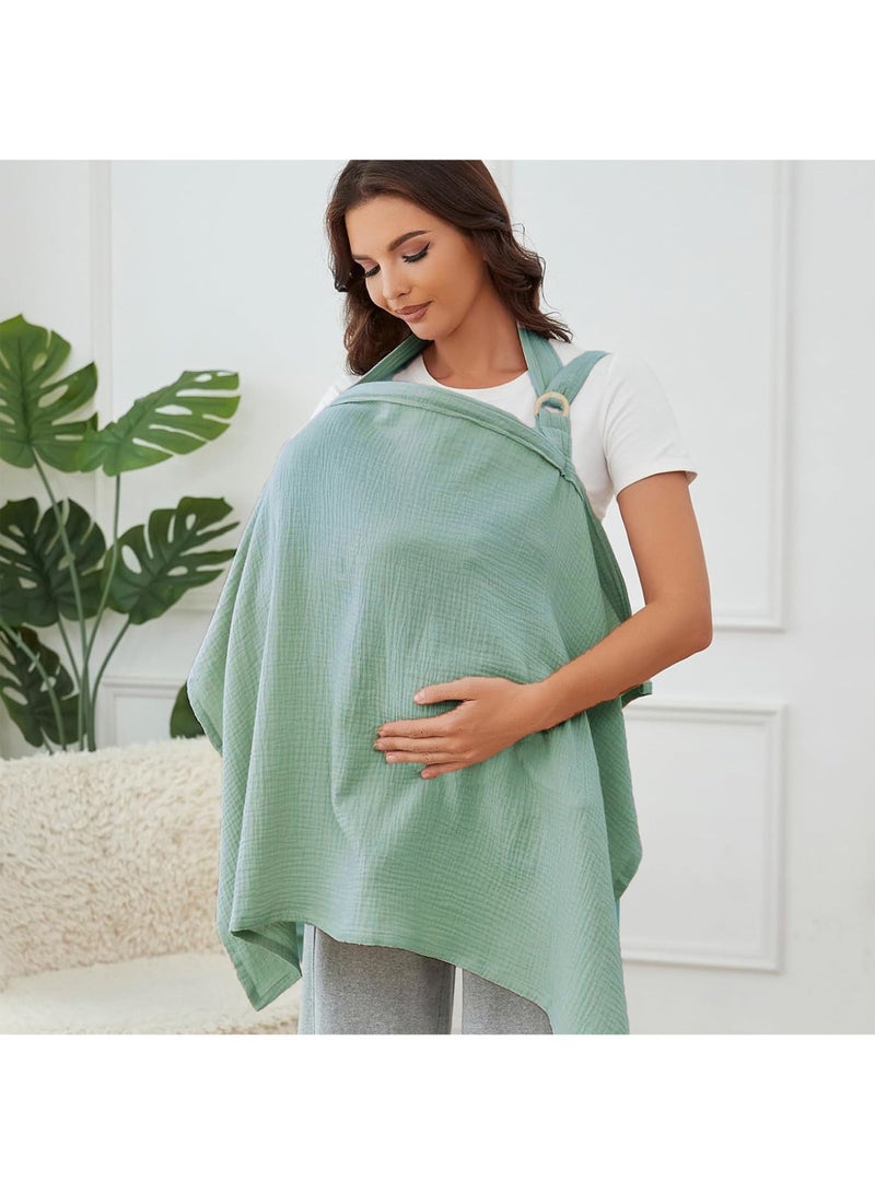 Nursing Cover for Breastfeeding, Breathable Privacy Nursing Covers with Arch Neckline for Mom Multi-use Nursing Apron  - Image 1