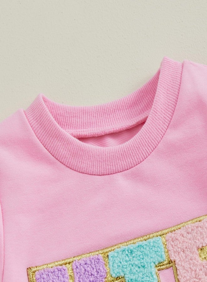 JLKGICF Toddler Girl Easter Outfit Baby Easter Dress Bunny Letter Print T-shirt and Tulle Tutu Skirts Little Girls Clothes (Hiphop Pink, 5-6 Years) - Image 5