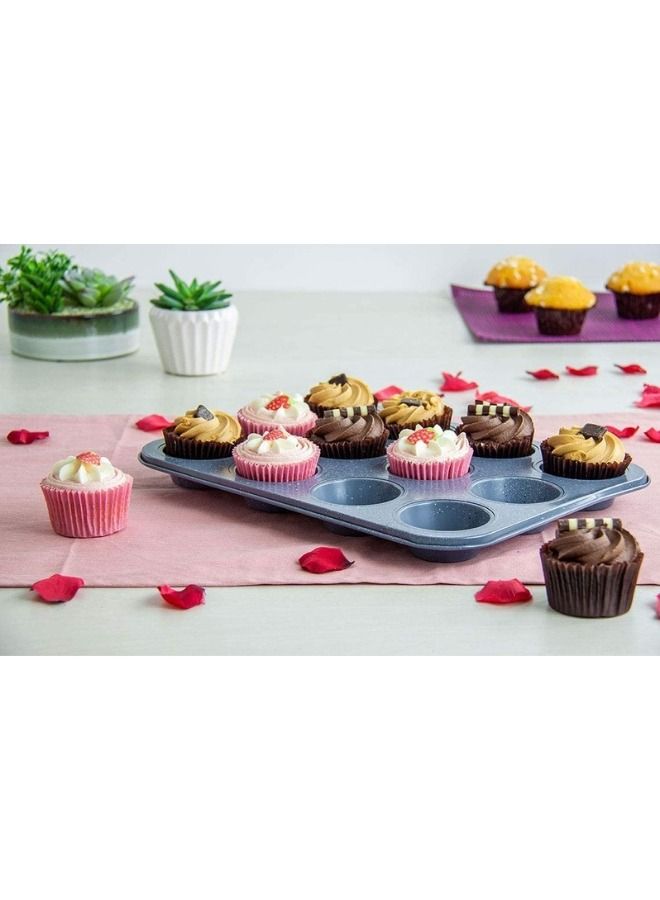 قالب كب كيك مستطيل 12 عين ومجموعه من 33 قطعه ورق كب كيك متعدده الاشكال - Image 5