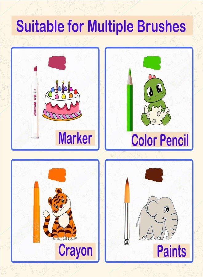 USGohin Coloring Paper Roll for Kids 2 Rolls, Sticky Children's Drawing Sheet Roll for Toddlers, 118x11.8″ Large Painting Page for Kindergarten Home Kids Birthday Party (6 Themes A + Dinosaur) - Image 2