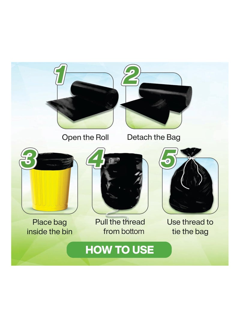 shalimar Shalimar Jumbo Garbage Bag – 60 Bags (4 Rolls) – 76 x 114 cm – Fits 50 to 60 Gallon Bins – Heavy-Duty Plastic Dustbin/Trash Bags – Leak-Proof – Black  - Image 4