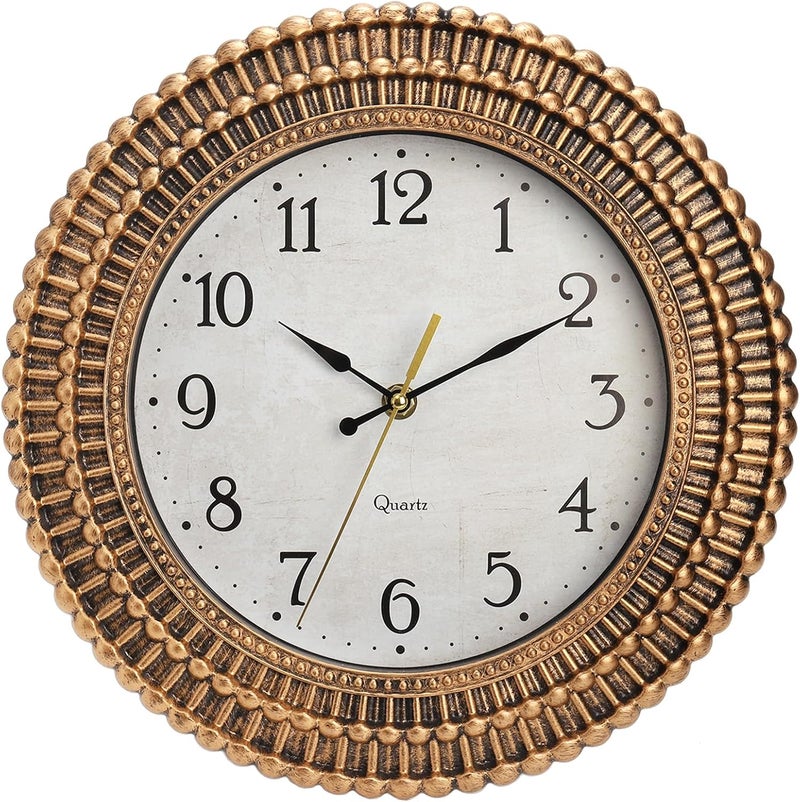 Bekith Wall Clock 12 Inch Silent Non-Ticking Retro Wall Clocks Battery Operated, Round Vintage Decorative Clock for Kitchen, Home, Office, Bedroom, Living Room, Bathroom, School - Image 1
