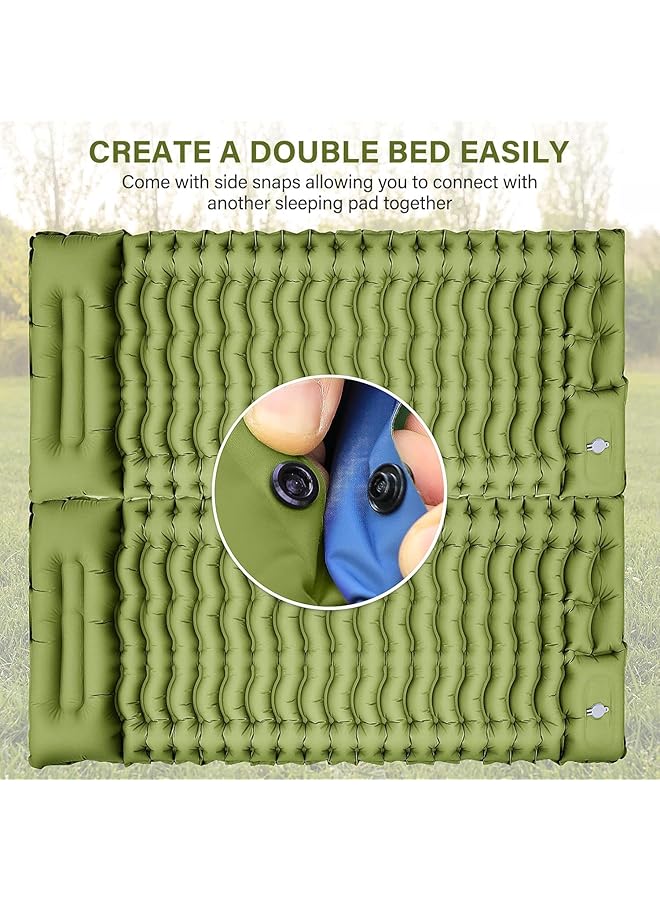 Oasisgalore Sleeping Mat Camping Camping Sleeping Pad Inflatable Camping Bed Inflatable Mattress Camping Air Bed For Camping With Pillow Built In Foot Pump  - Image 4