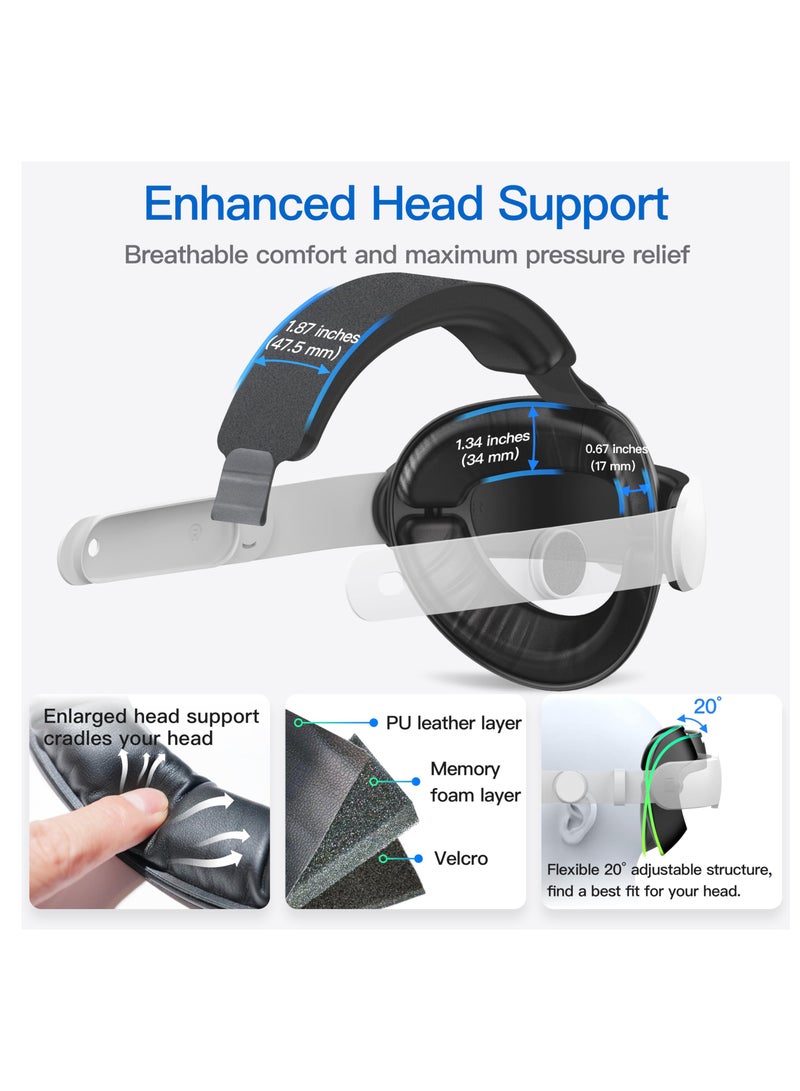 حزام رأس متوافق مع ميتا كويست 3/3S، حزام رأس بديل قابل للتعديل لـ Oculus Quest 3 - Image 4