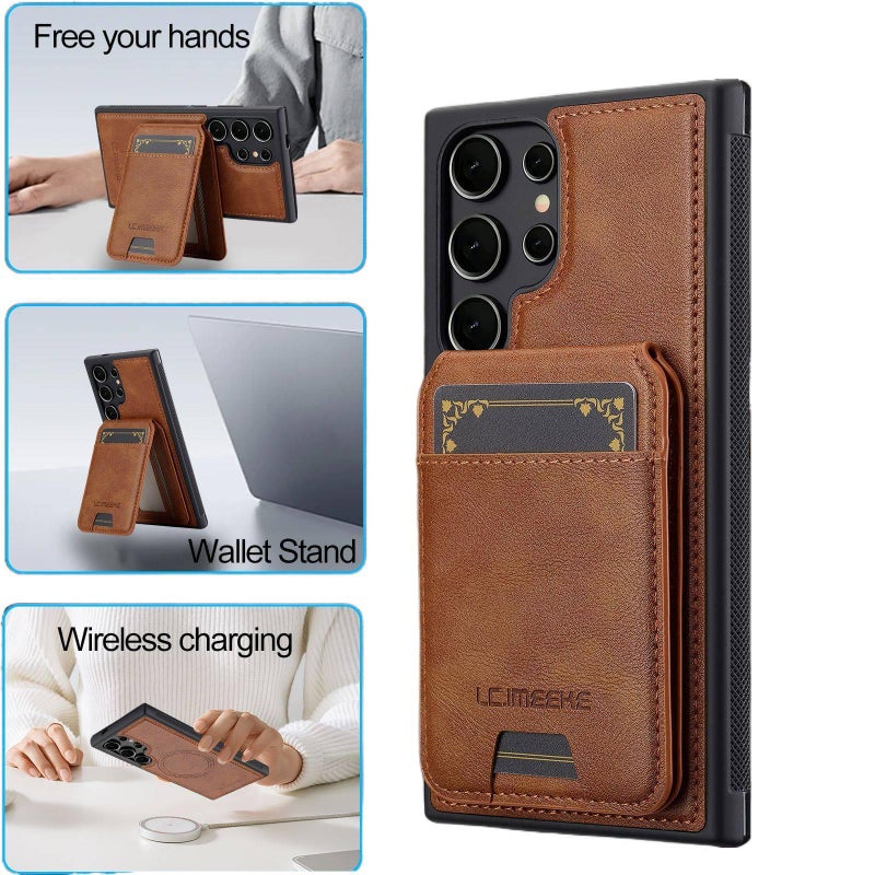 MagSafe Samsung Galaxy S22 TPU Case Protective for Card Holder and Kickstand in Green for Indoor Use - Image 2