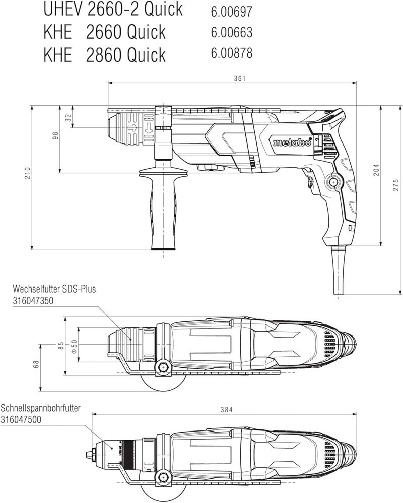 Metabo مطرقة ميتابو KHE 2660 كويك كومبي - Image 2