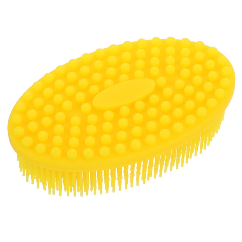 Yellow Soft Silicone Bath Brush Gentle Cradle Cap Cleaner For Newborn Hair Care - Image 1