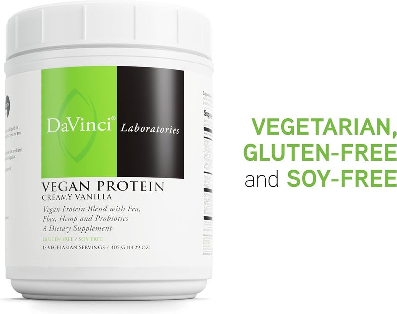 DaVinci Labs Vegan Protein  Protein Powder Supplement Supports Muscle  Tissue Repair  Vegan Protein Supplement with Pea Protein  Flax Seed  Creamy Vanilla 15 Servings 405 g - Image 5