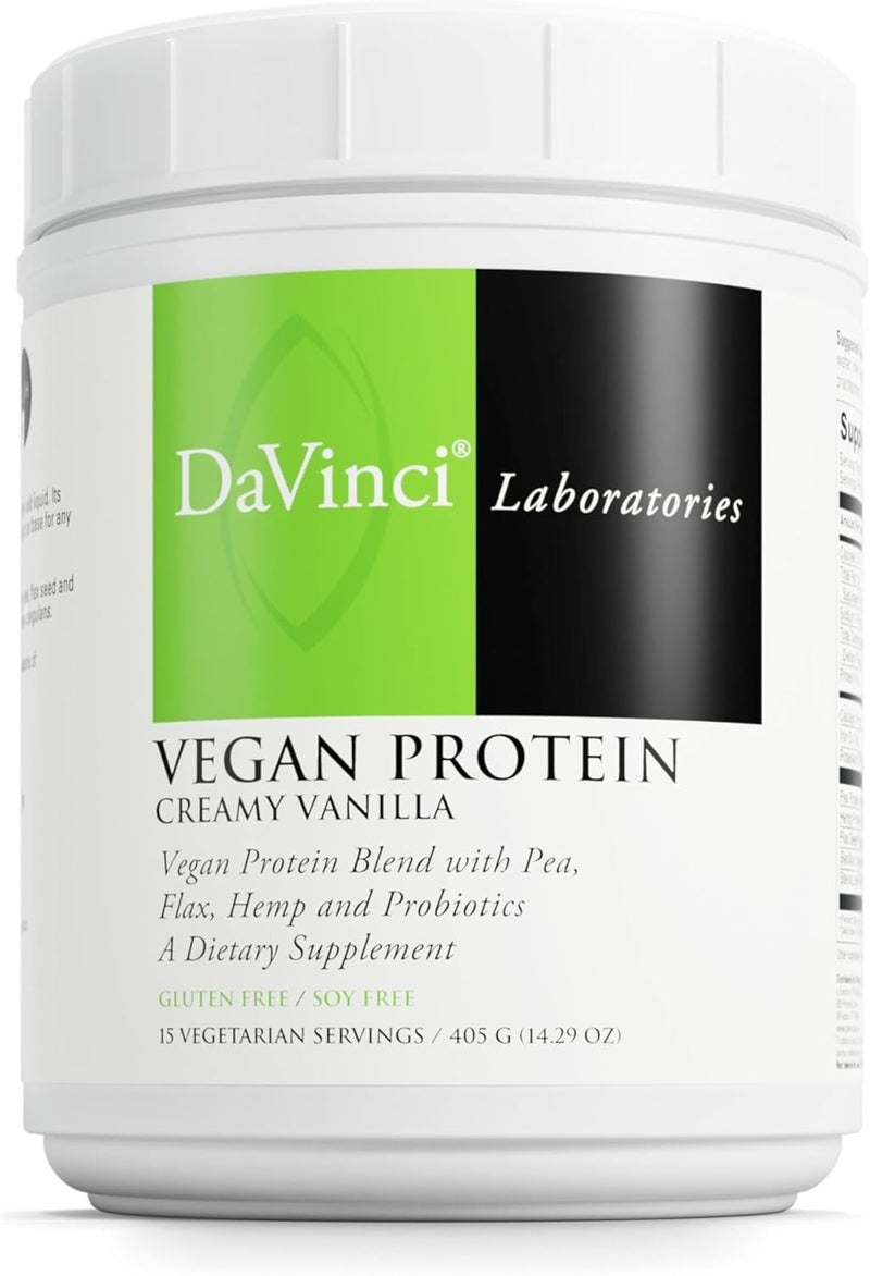 DaVinci Labs Vegan Protein  Protein Powder Supplement Supports Muscle  Tissue Repair  Vegan Protein Supplement with Pea Protein  Flax Seed  Creamy Vanilla 15 Servings 405 g - Image 1