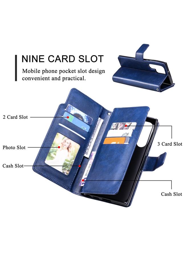 S-TOP Case For Samsung Galaxy S24 Ultra 5G Tri-Fold 9-Card Wallets Leather Phone Case - Image 4