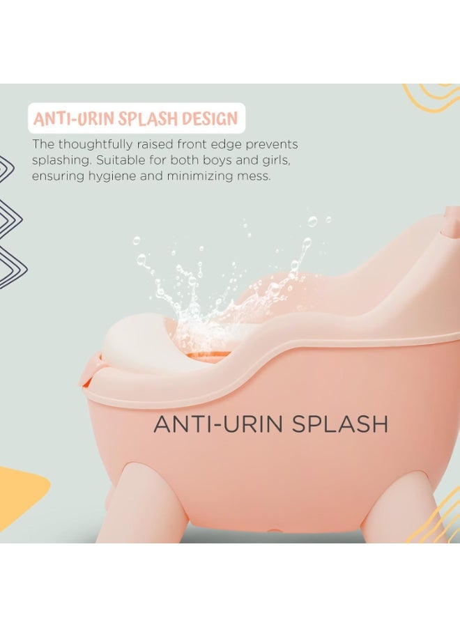 BAYBEE Baby Potty Seat Chair Kids Potty Training seat for Baby Toddlers with Closing Lid, High Back & Splash Gaurd Baby Toilet seat for Kids Baby Potty Chair for Toddlers 1 to 5 Year Boy Girl Pink - Image 3