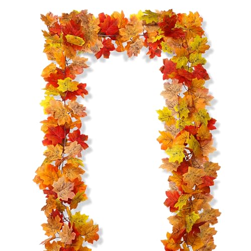 AWARDSEN 13FT Fall Leaf Garlands 2 PCS Fall Garland for Mantle Thanksgiving Fall Decoration for Home Artificial Autumn Garlands Thanksgiving Outdoor Decor - Image 1