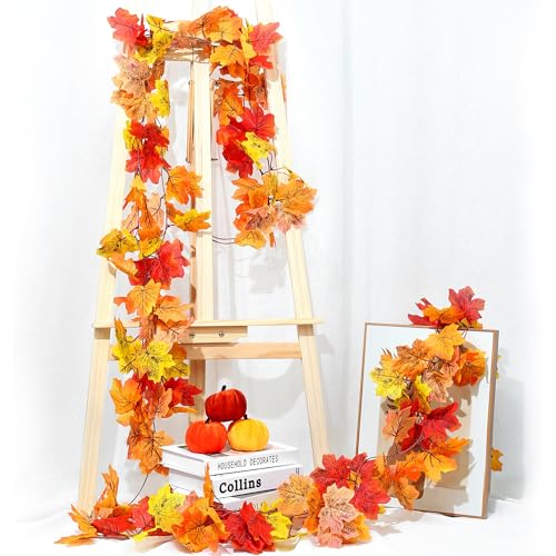 AWARDSEN 13FT Fall Leaf Garlands 2 PCS Fall Garland for Mantle Thanksgiving Fall Decoration for Home Artificial Autumn Garlands Thanksgiving Outdoor Decor - Image 4