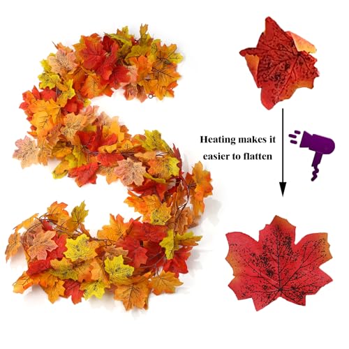 AWARDSEN 13FT Fall Leaf Garlands 2 PCS Fall Garland for Mantle Thanksgiving Fall Decoration for Home Artificial Autumn Garlands Thanksgiving Outdoor Decor - Image 3