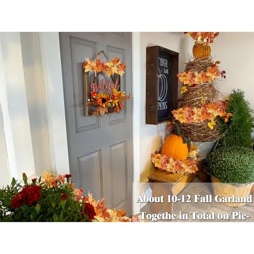 AWARDSEN 13FT Fall Leaf Garlands 2 PCS Fall Garland for Mantle Thanksgiving Fall Decoration for Home Artificial Autumn Garlands Thanksgiving Outdoor Decor - Image 5