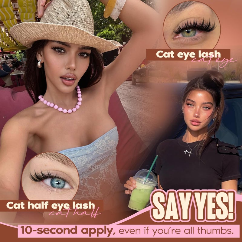 Focipeysa Lashes Clusters Wispy Natural Lash Clusters 10-16mm Eyelash Clusters Individual Eyelashes PestaÃ±as Postizas Naturales Fairy Eyelashes Extensions Natural False Eyelashes - Image 2