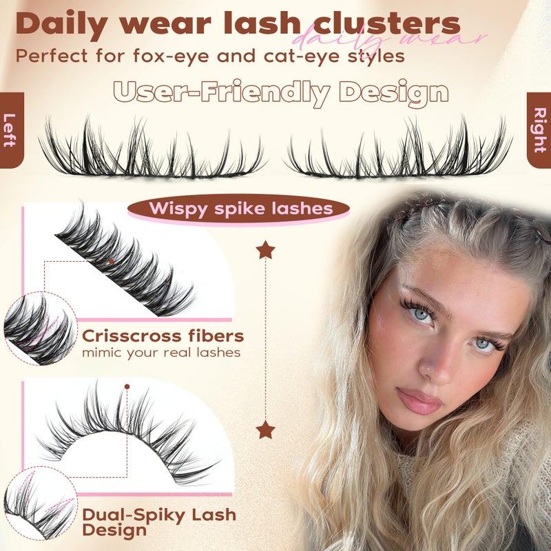 Focipeysa Lashes Clusters Wispy Natural Lash Clusters 10-16mm Eyelash Clusters Individual Eyelashes PestaÃ±as Postizas Naturales Fairy Eyelashes Extensions Natural False Eyelashes - Image 4