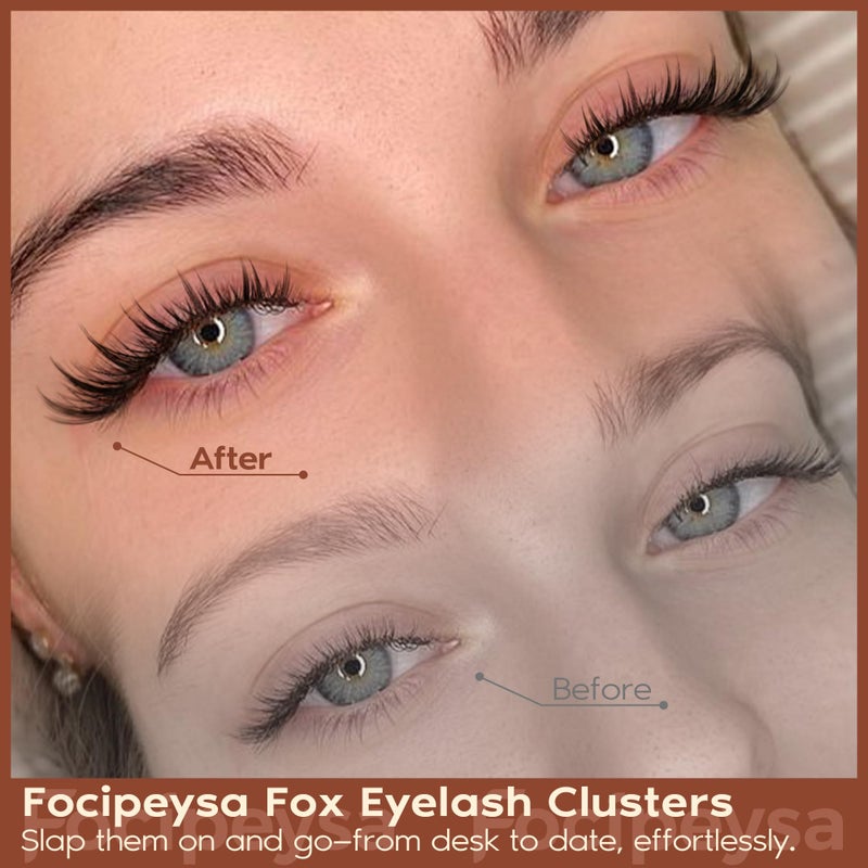 Focipeysa Lashes Clusters Wispy Natural Lash Clusters 10-16mm Eyelash Clusters Individual Eyelashes PestaÃ±as Postizas Naturales Fairy Eyelashes Extensions Natural False Eyelashes - Image 5