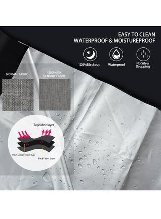 Blackout Blind 145 x 300cm 420D Black Out Fabric Portable Blackout Blinds Easy Stick On Window for Home Office Nursery Bedroom Car No Drill Travel Blackout Blind - view 3
