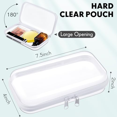 Sanwuta 10 Pcs Hard Zipper Case Clear Hard Pouches Plastic Zipper Pencil Portable Box Toy Storage Bins Plastic Container for Travel Toiletry Office Cosmetic Block Puzzle Organizer SClear - Image 3