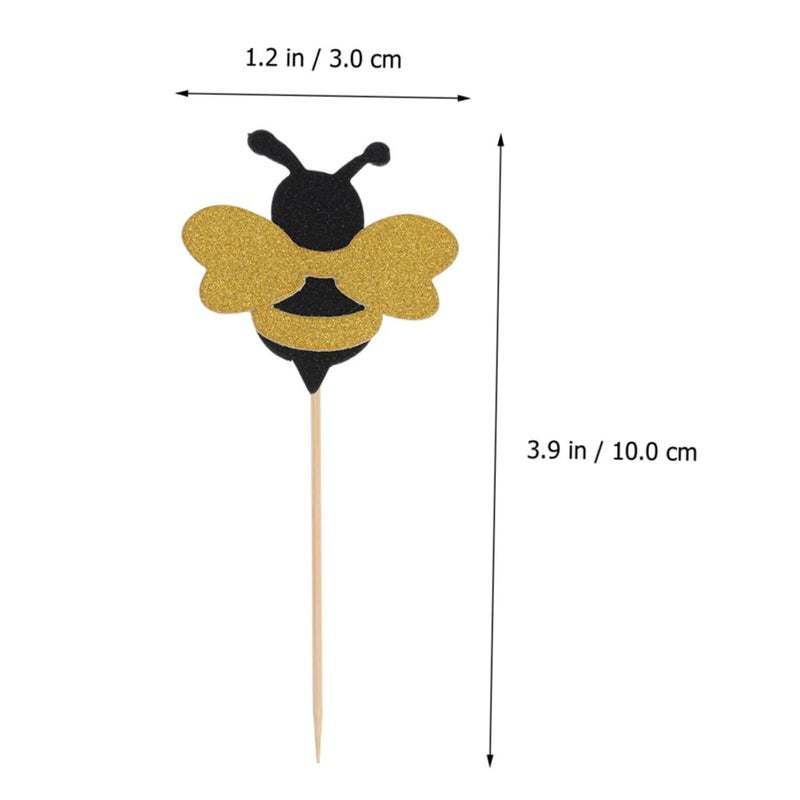 36 Pcs Bee Cupcake Toppers Non Edible Paper Cake Decorations For Birthday Party - Image 3