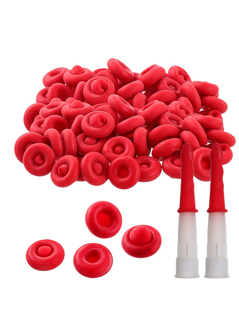 SYOSI Caulk Cap, 50PCS Red Caulk Saving Cap Caulk Sealer Saver Caulking Tube Tool, Caulk Saver Cap Caulk Finishing Tool, Caulk Nozzle for Sealing and Preserving, Red  - Image 1