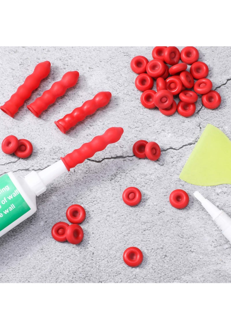 SYOSI Caulk Cap, 50PCS Red Caulk Saving Cap Caulk Sealer Saver Caulking Tube Tool, Caulk Saver Cap Caulk Finishing Tool, Caulk Nozzle for Sealing and Preserving, Red  - Image 5