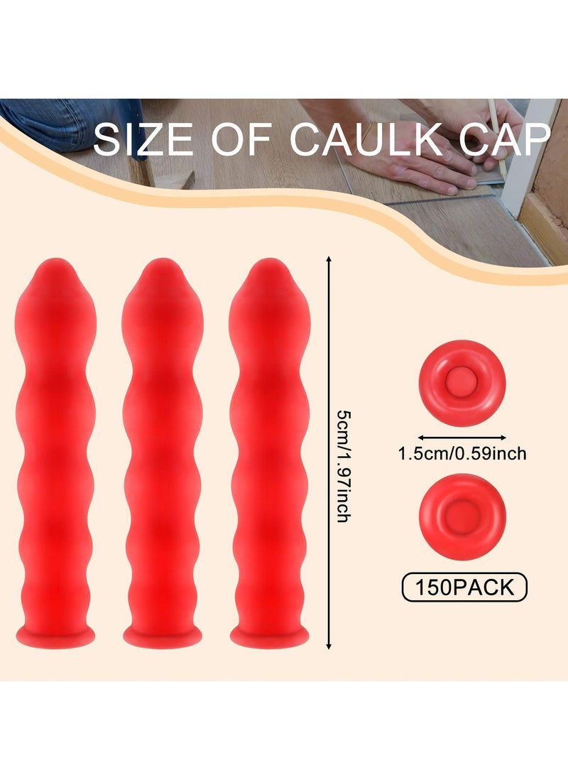 SYOSI Caulk Cap, 50PCS Red Caulk Saving Cap Caulk Sealer Saver Caulking Tube Tool, Caulk Saver Cap Caulk Finishing Tool, Caulk Nozzle for Sealing and Preserving, Red  - Image 2