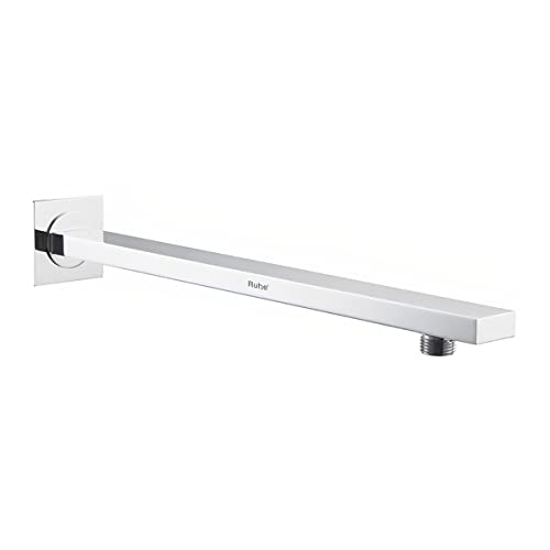 Ruhe® 15inch Rectangular Shower Arm | Premium Grade Stainless Steel Square Shower Arm with Flange (Chrome Finish) - Image 1