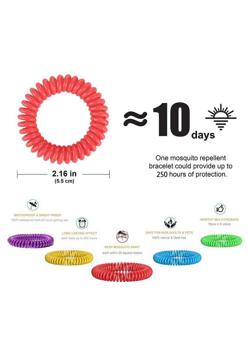 KASTWAVE 10 Pcs Mosquito Repellent Bracelet, Citronella All Natural Deet Free Anti Insect Bands, Keep Away Midges, Waterproof Outdoor Bug Repellent Wristbands Safe for Adults and Kids  - Image 3