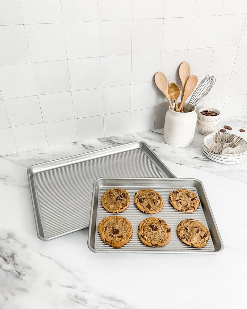 USA Pan Nonstick Half Sheet Pan and Quarter Sheet Pan, Set of 2, Aluminized Steel - Image 2