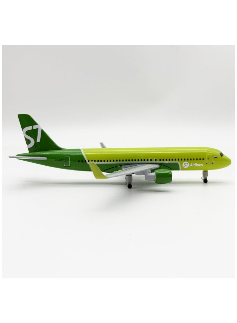 general Russian S7 A320 Simulated Aircraft Model Alloy Solid with Wheels Static Ornament Model Aircraft Toy - Image 3
