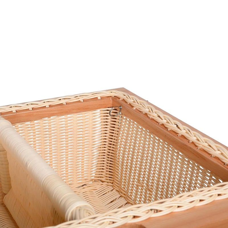 KYNE Round PVC Wicker Basket with Partition for Modular Kitchen Stylish Durable Storage Organizer for Cabinets Drawers Beige 2225 W X 20 L X 8 H Inch Single Partition - Image 3