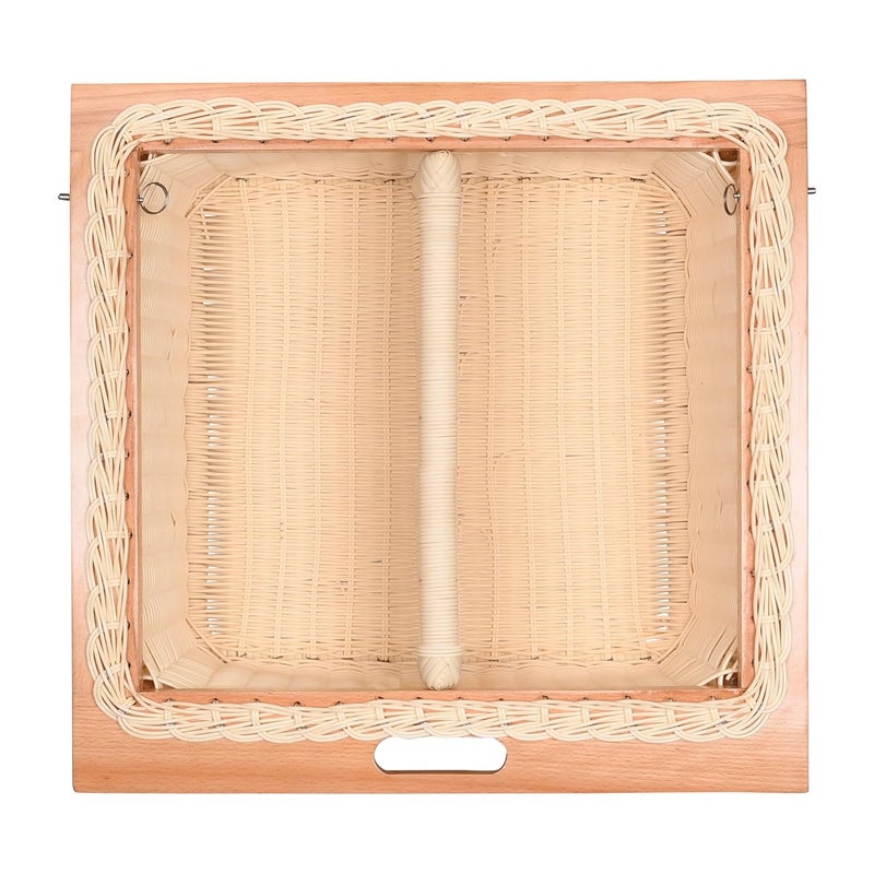 KYNE Round PVC Wicker Basket with Partition for Modular Kitchen Stylish Durable Storage Organizer for Cabinets Drawers Beige 2225 W X 20 L X 8 H Inch Single Partition - Image 1