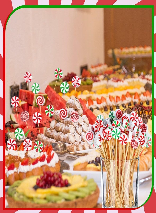 Pickmesh 600 Pcs Christmas Cocktail Picks 4.7 Inch Candy Bamboo Toothpicks Cocktail Skewers for Drinks Party Decorations for Appetizers Fruit Drinks Xmas Party Supplies(Christmas Style) - Image 4