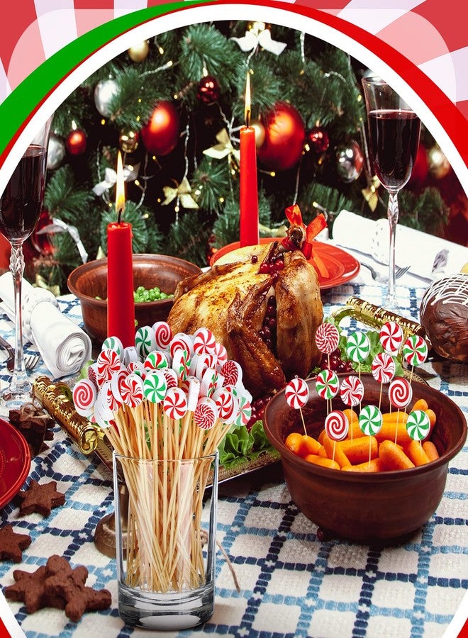Pickmesh 600 Pcs Christmas Cocktail Picks 4.7 Inch Candy Bamboo Toothpicks Cocktail Skewers for Drinks Party Decorations for Appetizers Fruit Drinks Xmas Party Supplies(Christmas Style) - Image 5