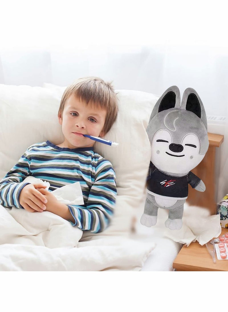 Soft Gray Wolf Plush Toy - Stray Kids Stuffed Animal for Kids & Adults, Perfect Birthday Gift for Boys & Girls - Image 3