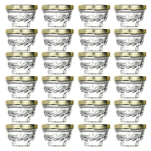 Caviar Line Small Mini Glass Jars With Tin Lids - 24 pack x 1.75 oz – All Purpose Empty Storage Jars - Image 1