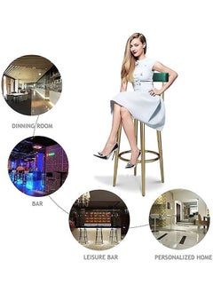 Gerenic Bar Stool with Back,Counter Stools Bar Chairs with Sturdy Steel Framefor Dining Room,Kitchen,Party(Grey 2PCS)  - Image 5