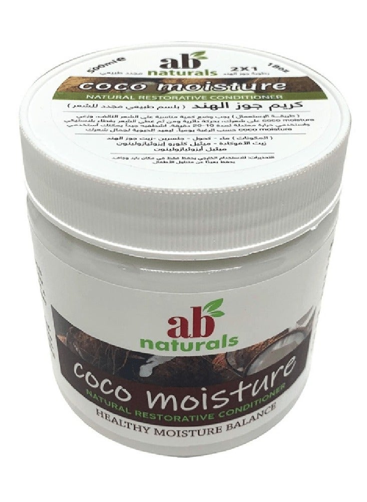 Ab Naturals Coco Moisture Natural Restorative Conditioner Clear 500grams - Image 2