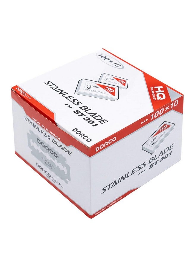 دروكو شفرات حلاقة دوركو ST301 بلاتينيوم مزدوجة الحافة - ١٠٠٠ شفرة (١٠٠ عبوة من ١٠ شفرات) | علبة واحدة - Image 1