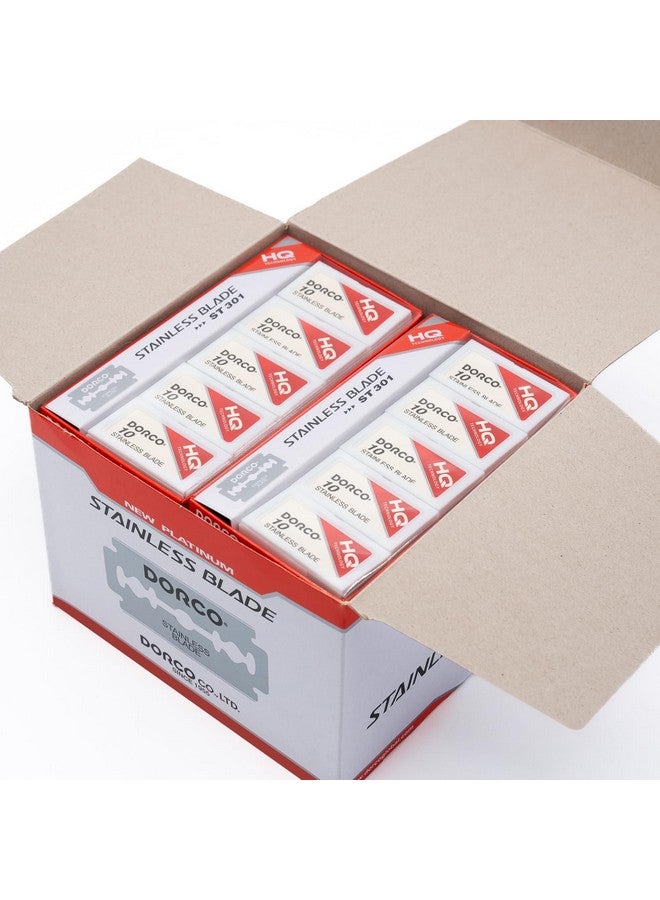 دروكو شفرات حلاقة دوركو ST301 بلاتينيوم مزدوجة الحافة - ١٠٠٠ شفرة (١٠٠ عبوة من ١٠ شفرات) | علبة واحدة - Image 2