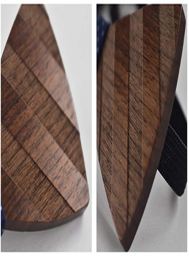 Secdtie طقم ربطات عنق خشبية جاهزة من سيكدتي للرجال، يتضمن منديل جيب، أزرار أكمام، بروش زهرة، علبة هدايا، 6 قطع، مقاس واحد - Image 4