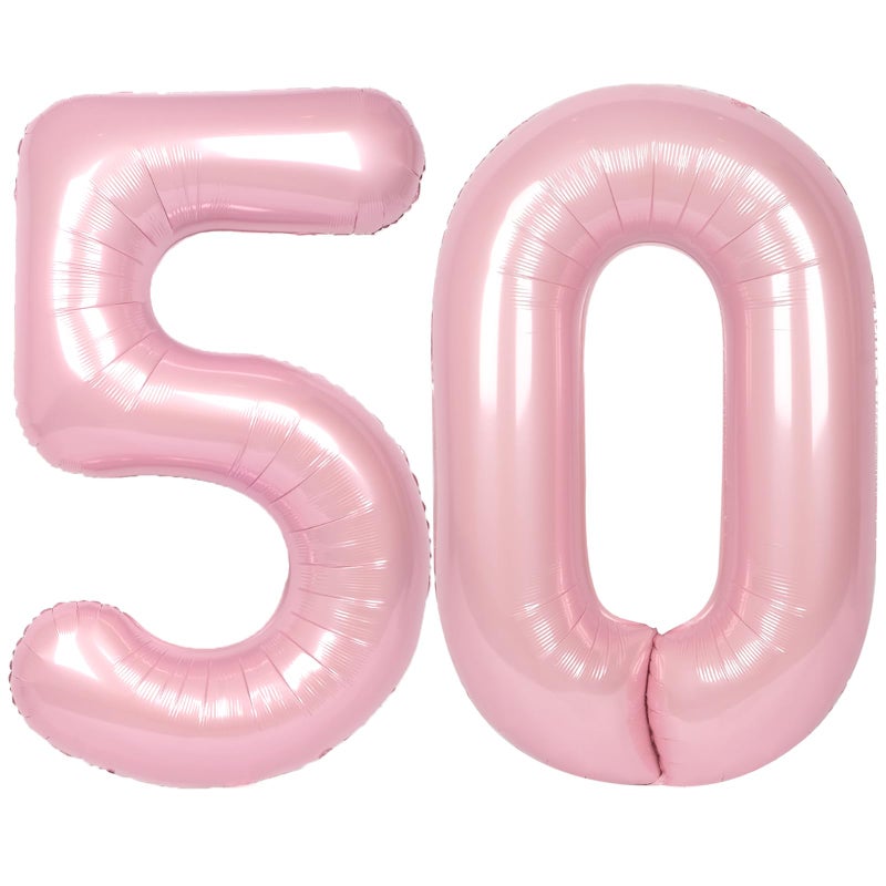 SUWEN 40 Inch Large Pink 50 Balloon Numbers Big Foil Helium Number Balloons 09 Jumbo Happy 50th Mylar Birthday Party Decorations for Women Anniversary Party Supplies - Image 3