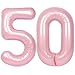 SUWEN 40 Inch Large Pink 50 Balloon Numbers Big Foil Helium Number Balloons 09 Jumbo Happy 50th Mylar Birthday Party Decorations for Women Anniversary Party Supplies - Image 2