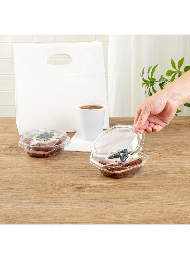 Restaurantware Thermo Tek 5.3 x 2.1 Inch Individual Cake Containers, 100 Disposable Pie Slice Containers - With Lids, Octagon, Clear Plastic Dessert Containers, For Pastries, Salads, or Sandwiches,  - Image 5