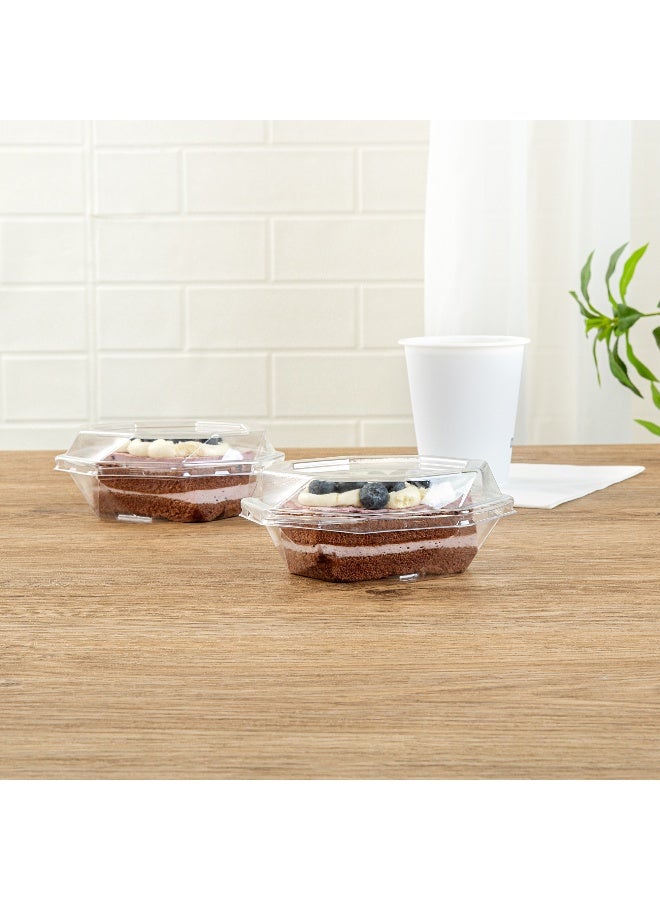 Restaurantware Thermo Tek 5.3 x 2.1 Inch Individual Cake Containers, 100 Disposable Pie Slice Containers - With Lids, Octagon, Clear Plastic Dessert Containers, For Pastries, Salads, or Sandwiches,  - Image 4